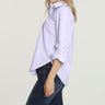 Hinson Wu Zoey Sateen Ruched 3/4 Sleeve Blouse