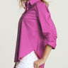 Hinson Wu Zoey Sateen Ruched 3/4 Sleeve Blouse