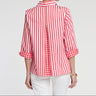 Hinson Wu Xena 3/4 Sleeve Stripe and Gingham Blouse