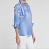 Hinson Wu Xena 3/4 Sleeve Stripe and Gingham Blouse