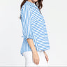 Hinson Wu Xena 3/4 Sleeve Stripe and Gingham Blouse