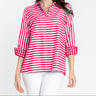 Hinson Wu Xena 3/4 Sleeve Stripe and Gingham Blouse