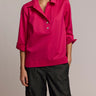 Hinson Wu Aileen Stretch Polished Cotton Blouse