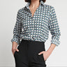 Hinson Wu Diane Lattice 3/4 Sleeve Blouse