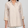 Hinson Wu Xena 3/4 Sleeve Stripe and Gingham Blouse