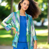 IC Collection; Open Front Jacket with Wide Lapel in Soft Multi Fabric