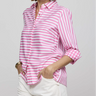 Hinson Wu Xena 3/4 Sleeve Stripe and Gingham Blouse