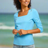 HInson Wu Tammy 3/4 Sleeve Square Neck Knit Top