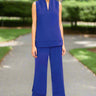 Emmelle Design Lustrous Crepe Double Layer High Neck Tank