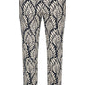 Robell pant, khaki leaf and black print pant