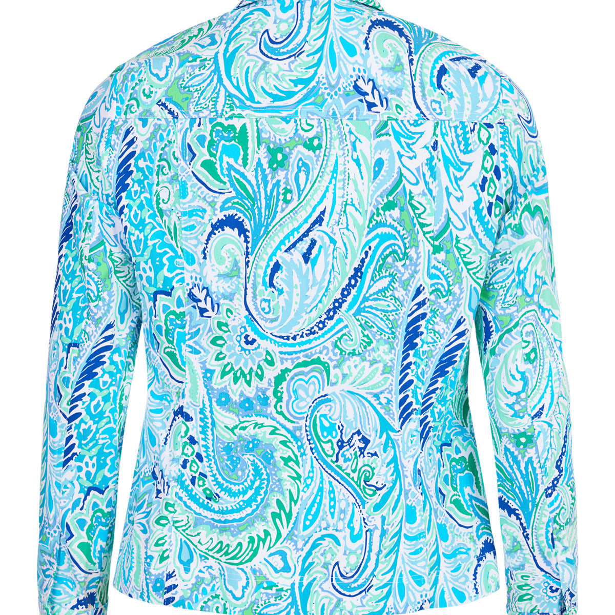 Robell Paisley printed in blues and green button front jacket