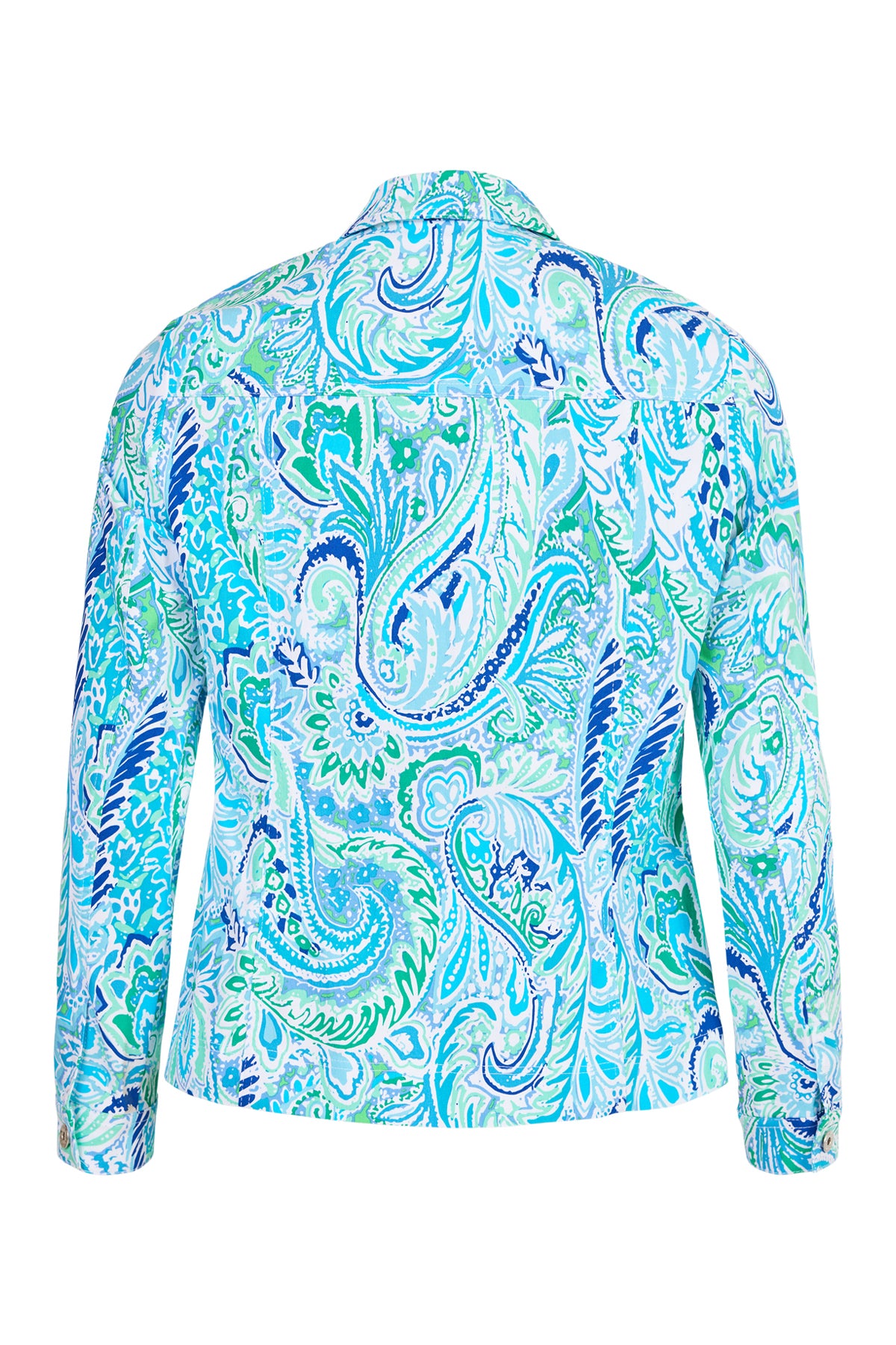 Robell Paisley printed in blues and green button front jacket