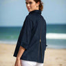 Hinson Wu Xena Zip Back 3/4 Sleeve Blouse