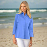Hinson Wu Xena Zip Back 3/4 Sleeve Blouse