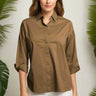 Hinson Wu Xena Zip Back 3/4 Sleeve Blouse