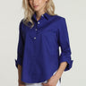 Hinson Wu Zoey Sateen Ruched 3/4 Sleeve Blouse