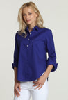 Hinson Wu Zoey Sateen Ruched Sleeve Blouse