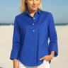 Hinson Wu Zoey Sateen Ruched 3/4 Sleeve Blouse