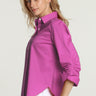 Hinson Wu Zoey Sateen Ruched 3/4 Sleeve Blouse