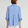 Hinson Wu Xena 3/4 Sleeve Stripe and Gingham Blouse