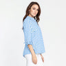 Hinson Wu Xena 3/4 Sleeve Stripe and Gingham Blouse