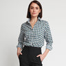 Hinson Wu Diane Lattice 3/4 Sleeve Blouse