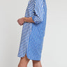 Hinson Wu Aileen 3/4 Sleeve Gingham and Stripe Dress