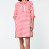 Hinson Wu Aileen 3/4 Sleeve Gingham and Stripe Dress