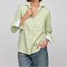 Hinson Wu Margot Classic Stripe Blouse with Double Collar and Cuff