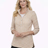 Jenvie Stripe Bias Sleeve Panama Popover Blouse