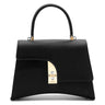 Arcadia Arco Meduim Handbag in Black Pebble Leather