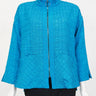 IC Collection Solid Crinkle Ruched Collar Jacket