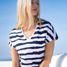 Marble Stripe VNeck SS Top