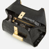Arcadia Emma Small Handbag in Reptile Embossed Black Leather