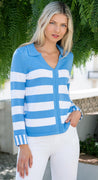 Marble Collared Stripe Sweater