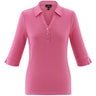 Marble 3/4 Sleeve Polo Top