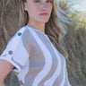 Marble Metallic Cap Sleeve Knit Top