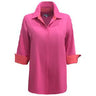 Perlavera Blair Solid Missy Fit Blouse with Contrast Cuff