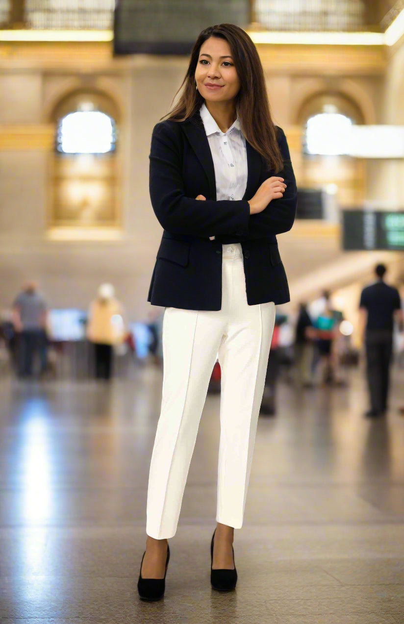 Estelle and Finn stretch crepe ankle pant