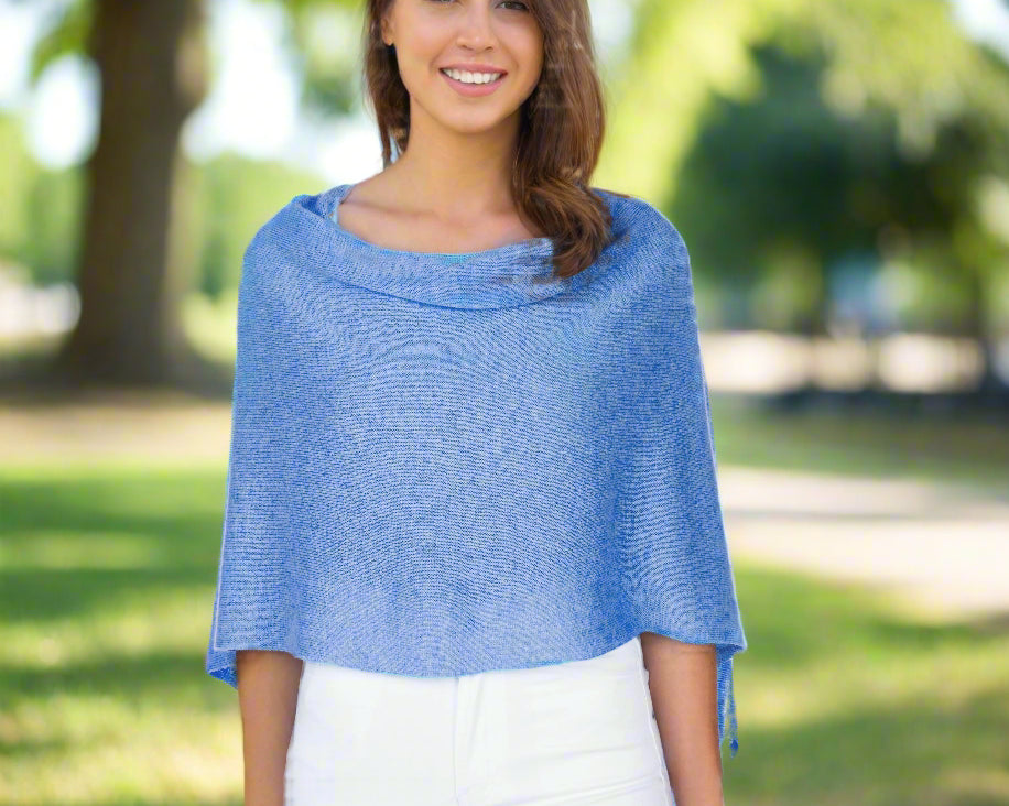 Alashan Topper- Shimmer Carolina blue