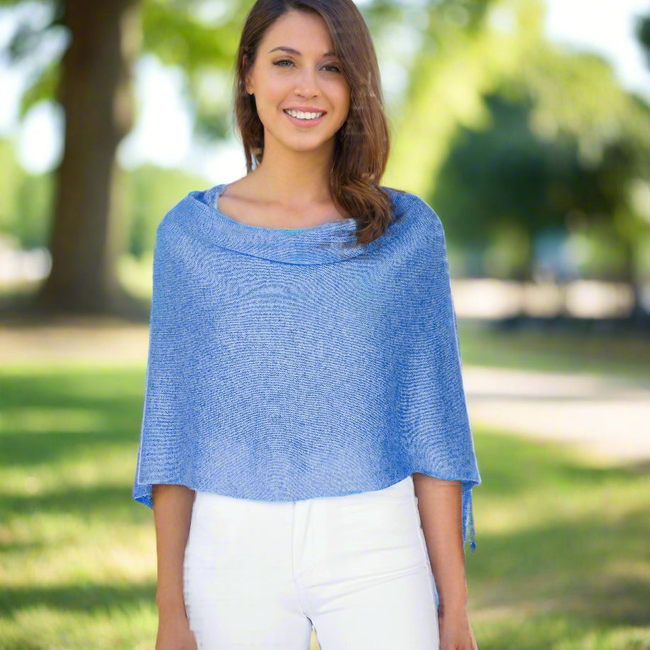 Alashan Topper- Shimmer Carolina blue