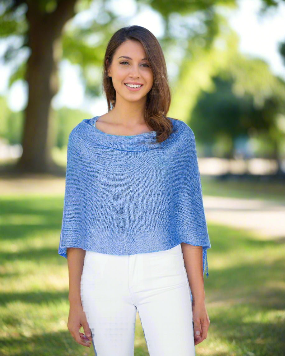 Alashan Topper- Shimmer Carolina blue