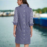 Hinson Wu Aileen 3/4 Sleeve Gingham and Stripe Dress