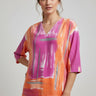 Melarosa Italy  Silk/Cotton V-Neck Novelty Tee
