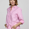 Hinson Wu Xena 3/4 Sleeve Stripe and Gingham Blouse