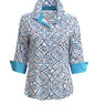 Perlavera Nova Fitted Print Blouse