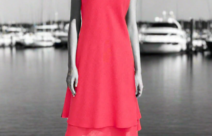 Emmelle Micro Linen Double Layer Bias Dress