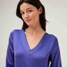 Leo and Ugo V Neck Charmeuse LS Top