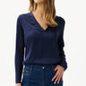Leo and Ugo V Neck Charmeuse LS Top