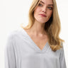 Leo and Ugo V Neck Charmeuse LS Top